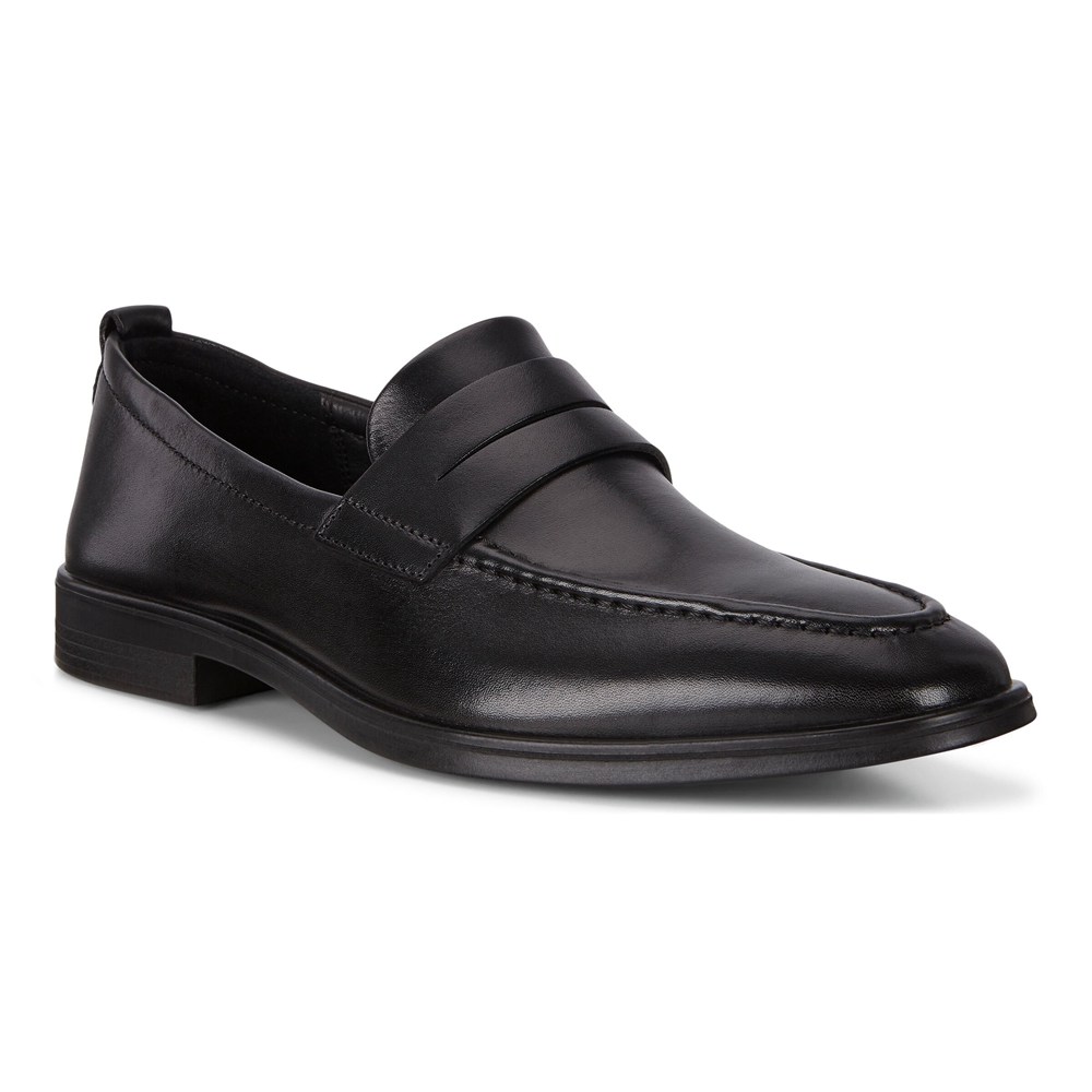 ECCO Mens Loafers Black - Melbourne Penny - CUV-687940